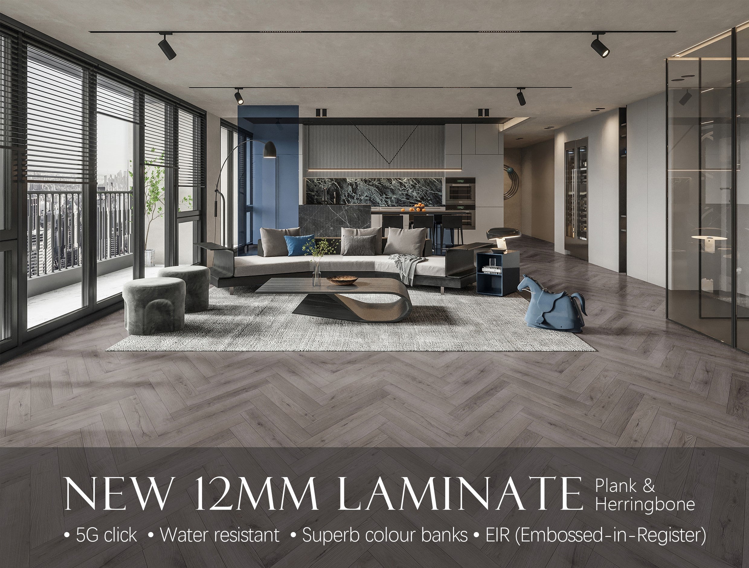 New 12mm Laminate Herringbone & Plank Flooring