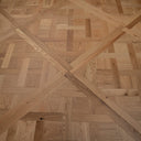 Natural oak parquet wood panel with crosshatch Versailles pattern, brushed natural finish