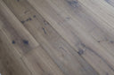 Smoked white engineered wood flooring planks with textured grain and rustic character