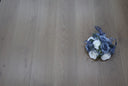 Light grey wood floor planks with straight grain lines and smooth UV-oiled surface