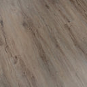 Smoked antique white wood-look WPC vinyl planks close-up with plank grain