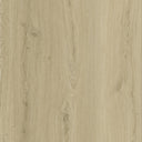 Light beige wood-look vinyl plank flooring close-up, detailed grain texture
