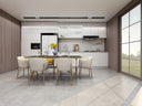 Light gray natural-stone effect SPC click floor tiles, plank layout