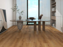 Smokewash oak SPC vinyl flooring planks with natural wood grain texture