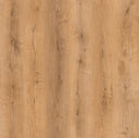 Golden oak laminate plank close-up with detailed wood grain texture and plank seams