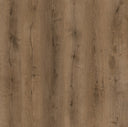 Smoked oak laminate plank texture close-up with visible wood grain and knots