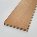 Engineered oiled wood flooring plank stack with end joints, light brown oak