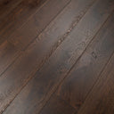 Mocha oak engineered wood flooring planks in dark brown tones with textured grain