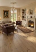 Light oak engineered flooring planks with visible grain in a room