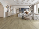 Wood-look flooring planks, light gray