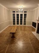 Natural brushed oiled wood parquet floor panel with Versailles geometric pattern