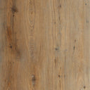 Wood-look flooring close-up with tan-brown grain texture and small knots
