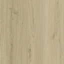 Light tan wood-look SPC vinyl flooring close-up, detailed grain and knots