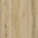 SPC vinyl flooring plank close-up with light oak wood grain texture