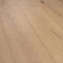 Engineered oak flooring planks, light natural finish with visible grain and knots