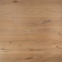 Engineered wood flooring in light natural oak tone, rustic knots and hand-scraped texture