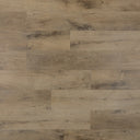 Aged oak laminate flooring planks with worn marks and varied board tones