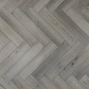Pearl grey herringbone vinyl flooring with rectangular plank pattern and woodgrain texture