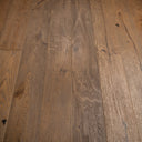 Antique-style oiled engineered hardwood flooring, warm brown planks with textured grain