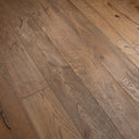 Antique oiled engineered hardwood flooring, warm brown plank boards with visible grain