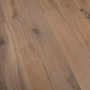 Distressed engineered wood flooring planks, varied grain patterns and knots