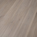 Wood-look vinyl plank flooring, light gray-beige planks with realistic texture