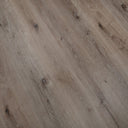 Gray wood-grain SPC vinyl flooring plank surface with rustic knots