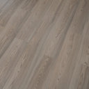 Warm gray-beige WPC vinyl plank flooring with natural woodgrain swirls