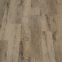 Aged sandstone oak laminate flooring planks, textured wood-grain close-up