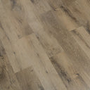 Aged oak laminate flooring planks with visible grain and weathered texture