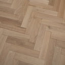 Unfinished light oak engineered herringbone wood flooring with rectangular bevelled boards