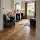 Natural oak herringbone engineered wood flooring with oiled finish